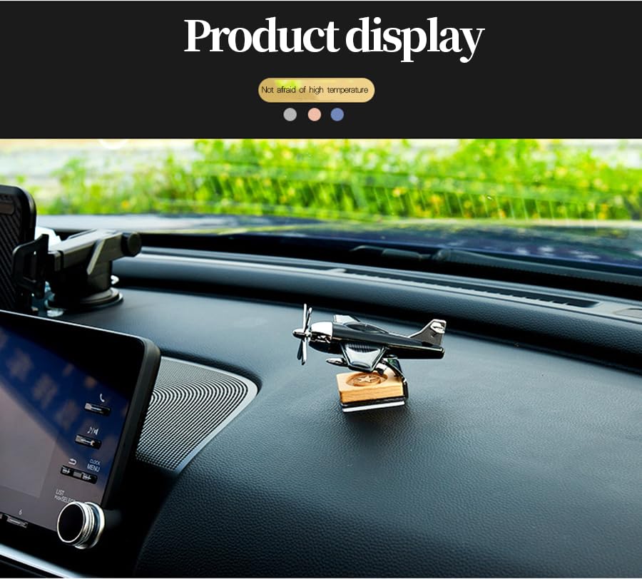 Tusmad Aircraft Solar Powered Car Perfume Diffuser/Dispenser | Aeroplane Glider Design, Auto Rotation Fan | For Car Dashboard with Perfume liquid & Organic Fragrance, Air Freshner Diwli gift item