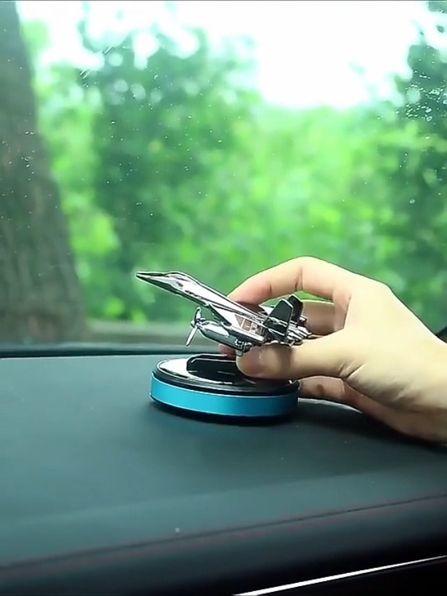 Tusmad Car Air Freshener Fighter Aeroplane Perfume Solar Power Plane Diffuser Airplane Sliver Fragrance Aircraft Dashboard Perfume with Refills (10ml) multicolor