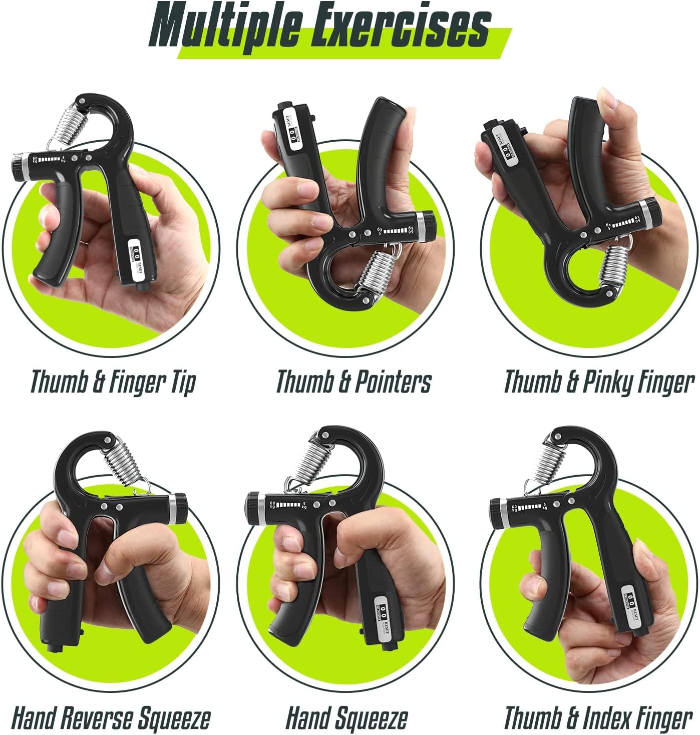 Tusmad Adjustable Hand Grip Strengthener Hand Gripper for Men & Women for Gym Workout & Home Use.(Forearm Exercise Equipment/Wrist Excercise Equipment (Multicolor)