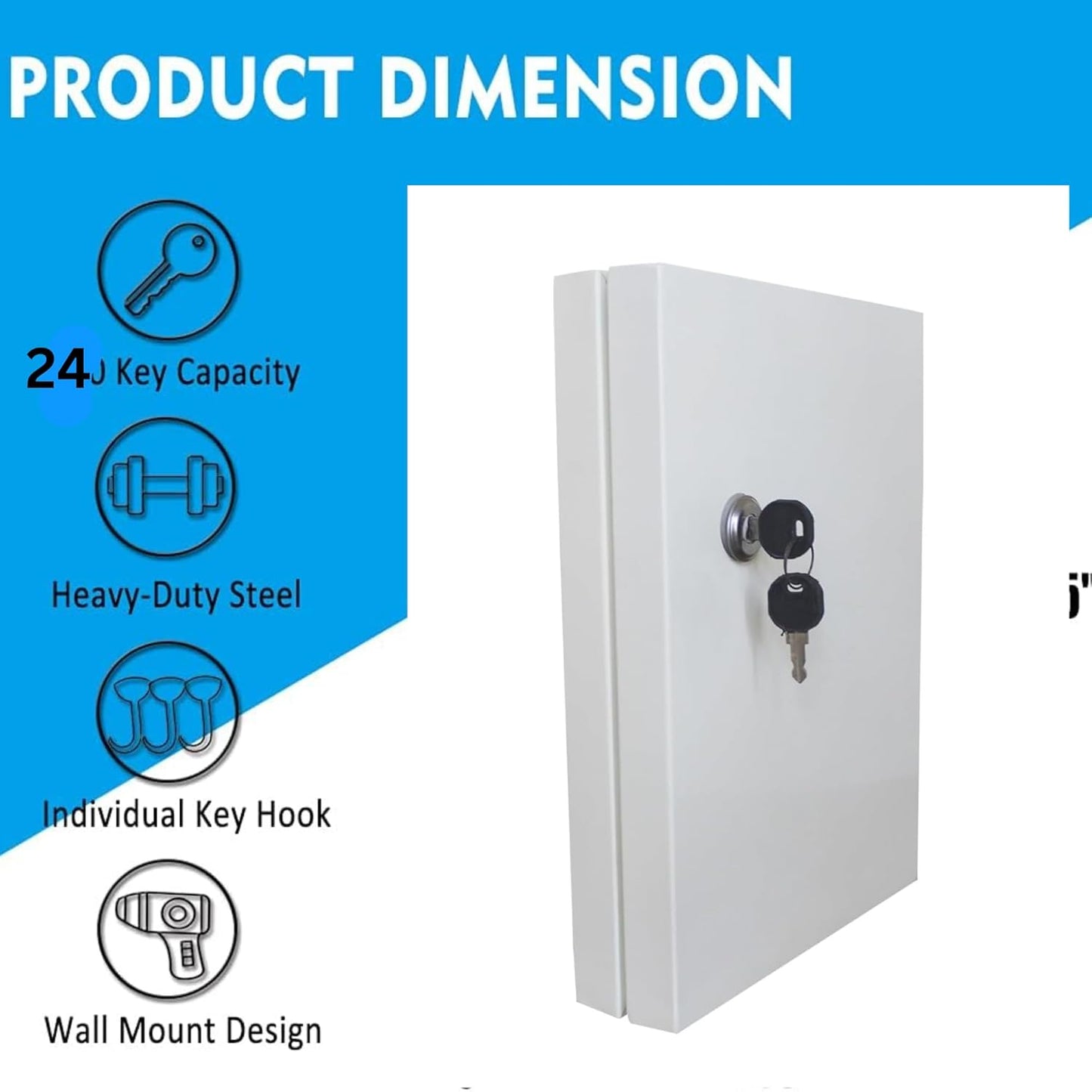 Tusmad Metal Key Storage Box Wall Mount with Combination Lock, Key Hooks & Tags Key Labels, Key Organizer Wall Mount for Car Dealer, Property Manager, home, hotel Valet Parking key box