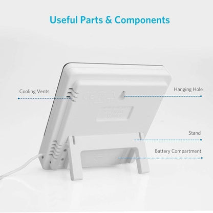 Tusmad HTC-2 Plastic Digital Indoor Cum Outdoor Thermo-hygrometer with Temperature Humidity Meter Tester Multiprose (White)