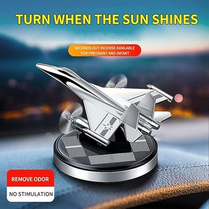 Tusmad Car Air Freshener Fighter Aeroplane Perfume Solar Power Plane Diffuser Airplane Sliver Fragrance Aircraft Dashboard Perfume with Refills (10ml) multicolor