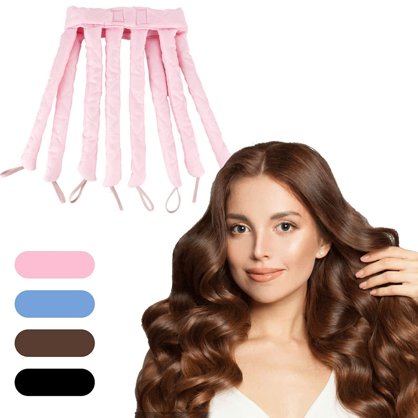 Tusmad Sleep Hair Curler, Octopus Curler Heatless Curling Rod Headband, Soft Hair Curls Ribbon Wave Formers Lazy Hair Roller, Hair Curlers Styling Kit, Sleep Styler multicolor