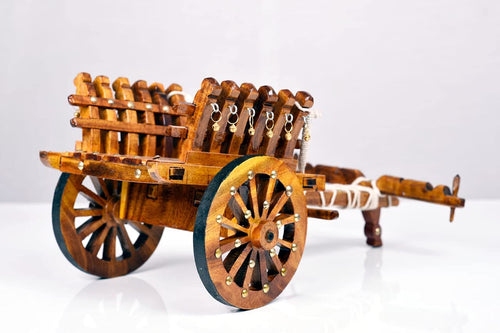 Supremo Aldo Bullock Cart Decor Showpiece | Home Decor | Sagwan/Teak Wood Polished Bullock Cart Without Bull Pair & Couple .A Perfect & Antique Showpiece for DECOR Drawing Room. bullock cart home decor in wood