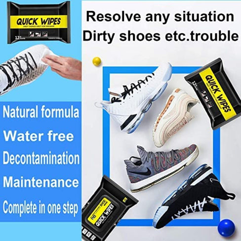 Tusmad Natural Sneaker & Shoe Cleaner Wipes 1 Packs of 80 - Portable Quickly Remove Dirt & Stains - These Disposable Shoe Cleaning Wipes Can Be Used On Most Footwear