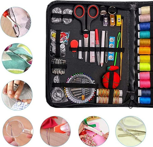 183PCS Handy Sewing Kit Bundle with with 38 XL Thread, All-in-One Portable Sewing Kit with Scissors Thread Needles Tape Measure Carrying Case and Accessories Diwali Gift Itemstake for Vines Garden Pot Houseplants, Home, Office, Patio