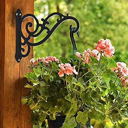 Tusmad Hanging Plant Bracket 7" x 7.5" -Inch,Wall Hook Hanging Plant Brackets,Black Iron Plants Indoor/Outdoor Planter Hangers Hooks,for Hanging Lanterns,Bird Feeders,Wind Chimes,Planters (1)