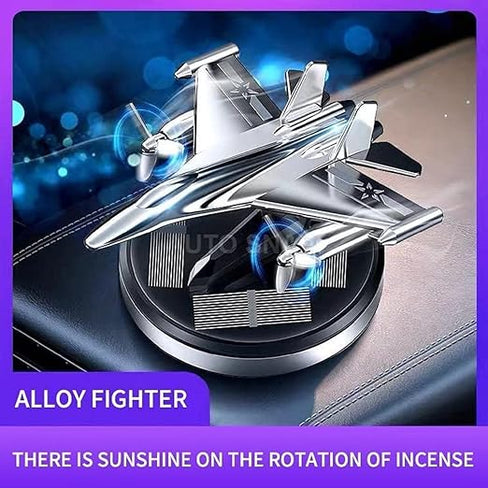 Tusmad Car Air Freshener Fighter Aeroplane Perfume Solar Power Plane Diffuser Airplane Sliver Fragrance Aircraft Dashboard Perfume with Refills (10ml) multicolor