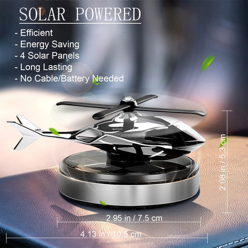 Tusmad Car Air Freshener, Helicopter Solar Energy Rotating Aromatherapy Aviation Al Alloy Diffuser, Interior Decoration Accessories Diffuser for Car and Home car air freshener solor multicolor