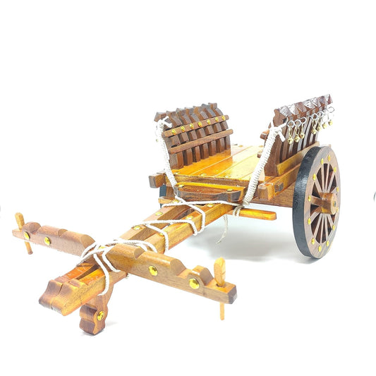 Supremo Aldo Bullock Cart Decor Showpiece | Home Decor | Sagwan/Teak Wood Polished Bullock Cart Without Bull Pair & Couple .A Perfect & Antique Showpiece for DECOR Drawing Room. bullock cart home decor in wood