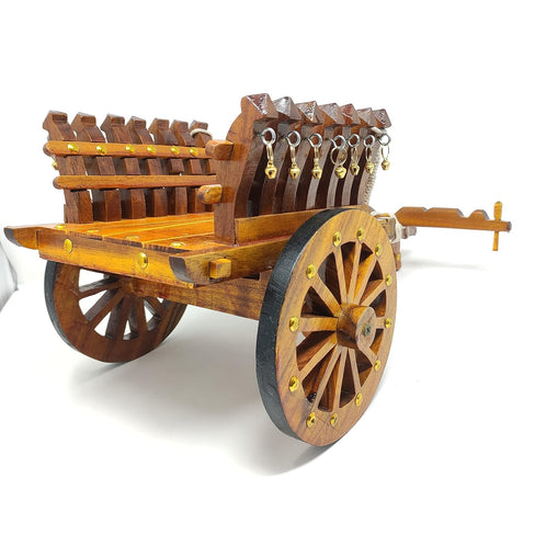 Supremo Aldo Bullock Cart Decor Showpiece | Home Decor | Sagwan/Teak Wood Polished Bullock Cart Without Bull Pair & Couple .A Perfect & Antique Showpiece for DECOR Drawing Room. bullock cart home decor in wood