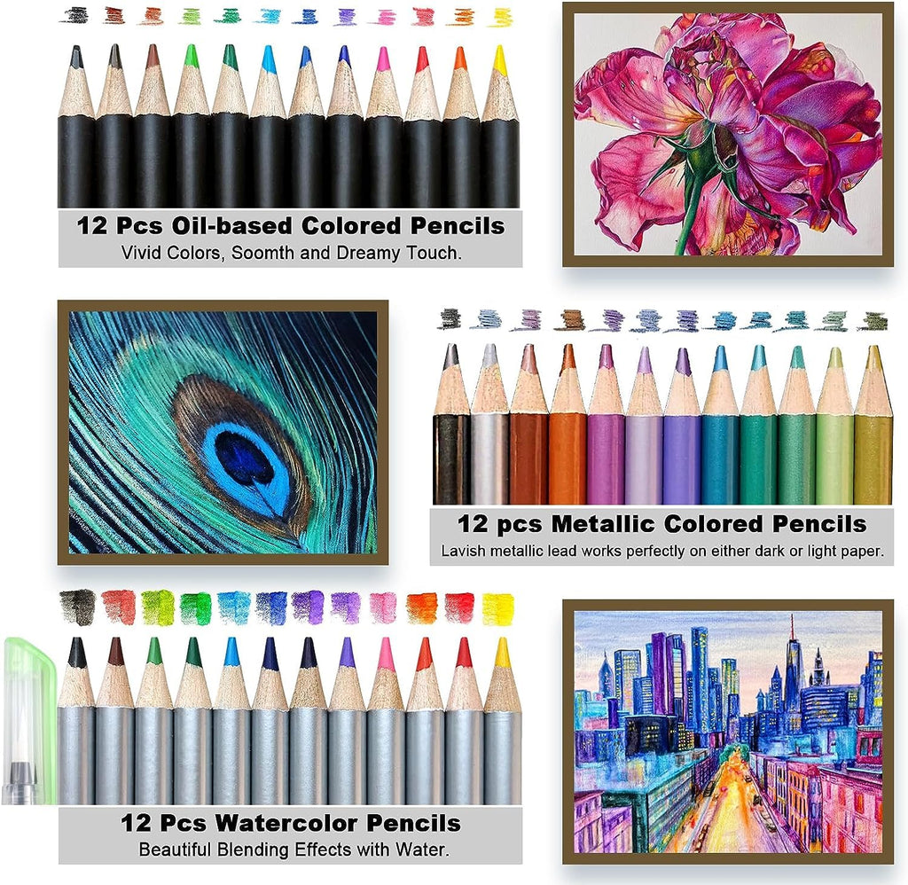 Color Drawing Pencil Set Sketch Pencil Set Art Colorful Color Pencil Set  For Gift - Temu New Zealand