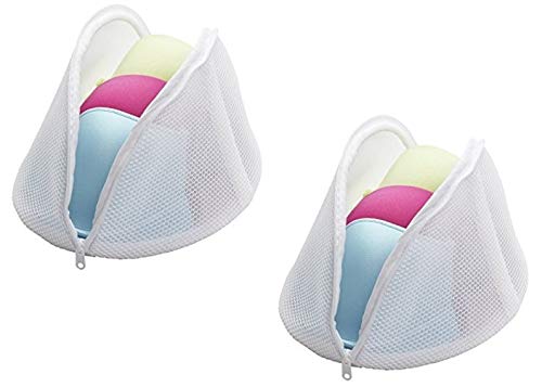 Tusmad Bra Wash Clean Bag Net Laundry Bag Double Bra Lingerie Pouch Mesh with Zipper Innerwear Washing Machine for Wash Bra Socks and Underwear