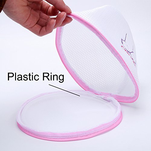 Tusmad Bra Wash Clean Bag Net Laundry Bag Double Bra Lingerie Pouch Mesh with Zipper Innerwear Washing Machine for Wash Bra Socks and Underwear