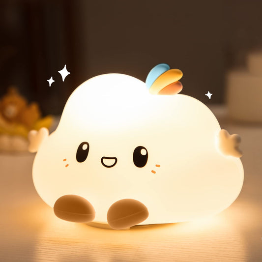 Tusmad Cloud LED Night Light for Kids Soft Silicone Light for Nursery Bedroom Colorful Sleep Light with Touch Sensor and Remote Control Lamp for Children Bedroom Perfect Gifts Choice (Cloud Lamp)