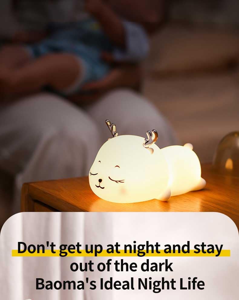 Tusmad LED Cloud Lights Cute Night Light, Remote 16 Colors Silicone LED Cloud Lamp, Dimmable Cloud Lights for Besroom, Portable Rechargeable Cute Lamp, (Deer Lamp)