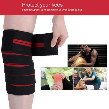 Tusmad Knee Support for Men & Women - Knee Wraps - Knee Stabilizer - Unisex Knee Bands for Sports, Squats, and Heavy Lifting, Washable Fabric, Training Gym Workout