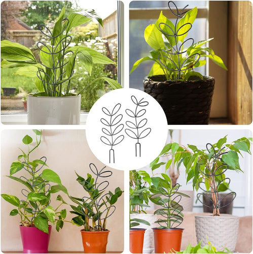 Tusmad Indoor Plant Trellis Leaf Shape Garden Trellis for Climbing Plant Metal Wire Stake for Potted Plant Houseplant Lover Gift Leaf Shapes Mini Plant