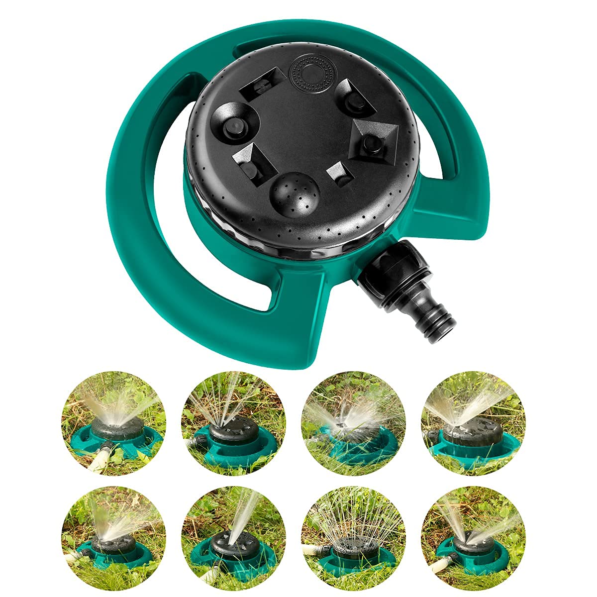 Tusmad 1 Pc Automatic 360 ° Rotating Adjustable Round 3 Arm Lawn Water Sprinkler for Watering Garden Plants/Pipe Hose Irrigation Yard Water Sprayer (Green)