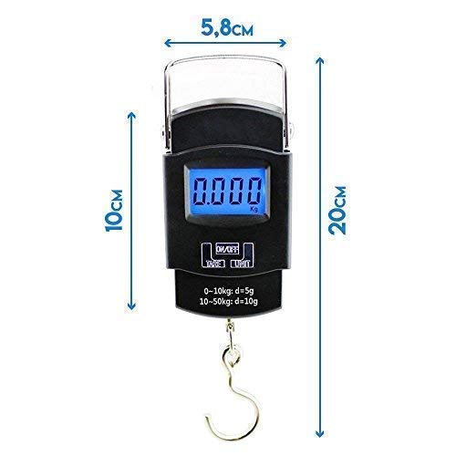 Tusmad supremo aldo Electronic Portable Fishing Hook Type Digital LED Screen Luggage Weighing Scale, 50 kg/110 Lb (Black)