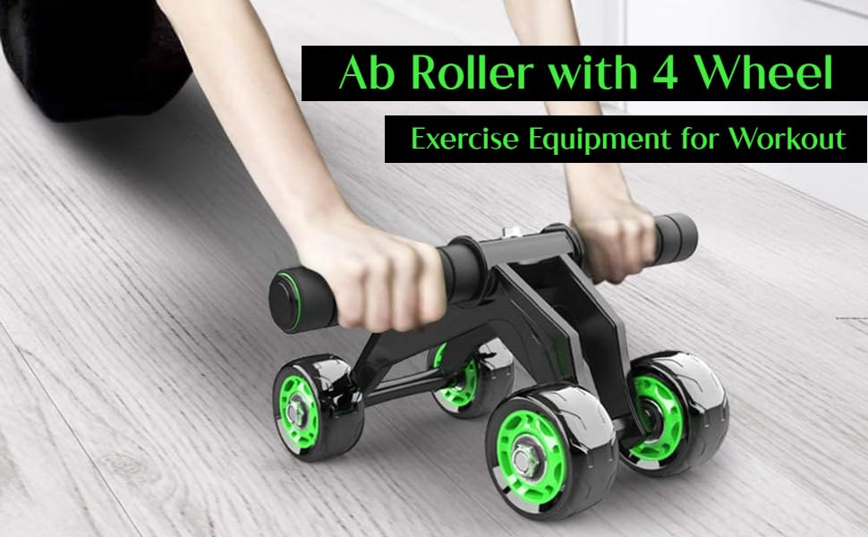 Tusmad New Home Gym 4 Wheel Pro Advance Wheel Roller Abdominal Fitness Trainer And Stomach Exercise Machine Equipment Workout for Men & Women AB Roller Exerciser