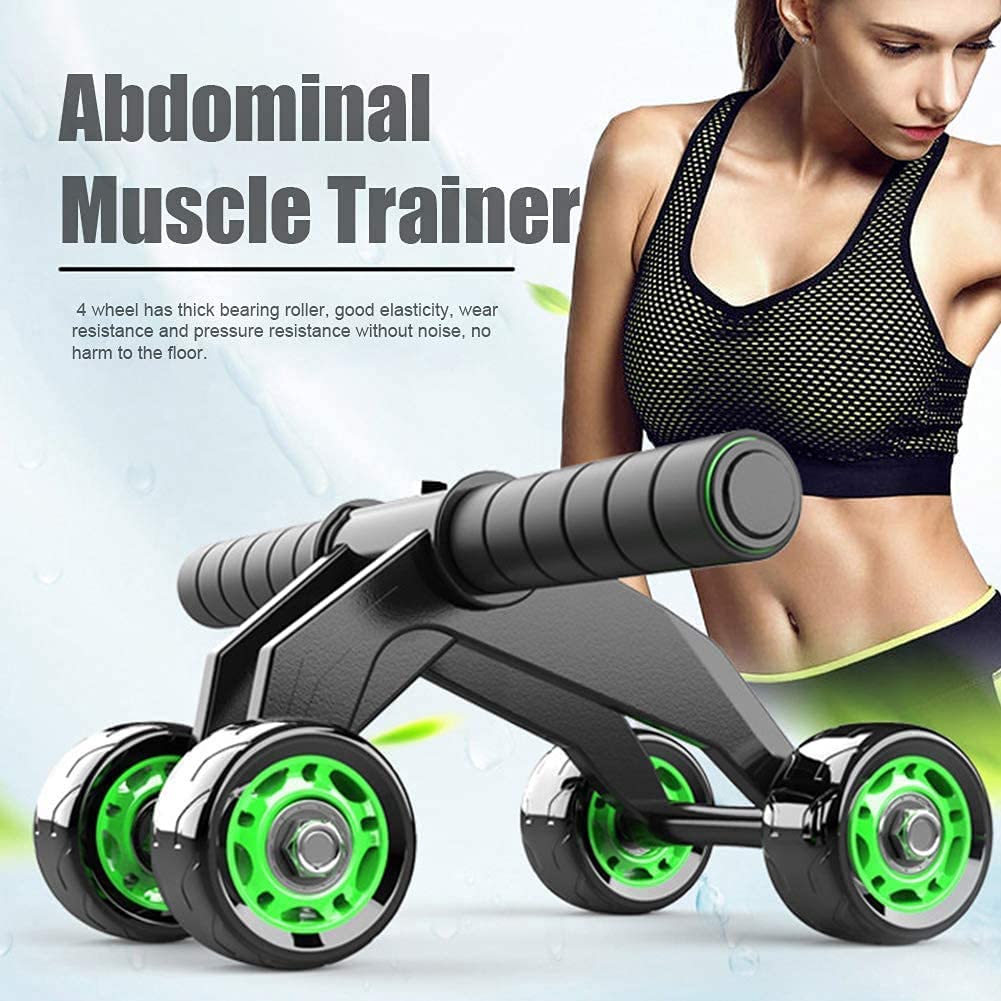 Tusmad New Home Gym 4 Wheel Pro Advance Wheel Roller Abdominal Fitness Trainer And Stomach Exercise Machine Equipment Workout for Men & Women AB Roller Exerciser