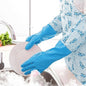 Tusmad Reusable Rubber Latex Pvc Flock Lined Long Elbow Hand Gloves Safety Kitchen For Dish-Washing,Cleaning,Gardening,Laundry And Sanitation And Lab Work(Large Free Size)Pack of 1- Pair(Blue)