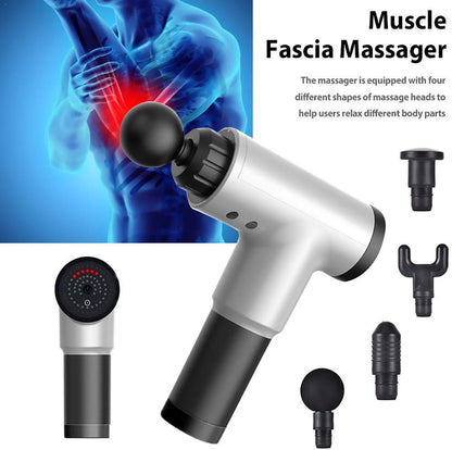 Tusmad massager gun machine for pain relief , 4 Heads, 6 Speed, Rechargeable, Handheld Full Body Pain Relief of Neck, Shoulder, Back, Foot for Men & Women Tissue Percussion Muscle Body Massager Multi color